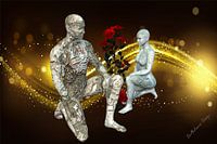 3d-Illustration. Versteinerte Menschheit.