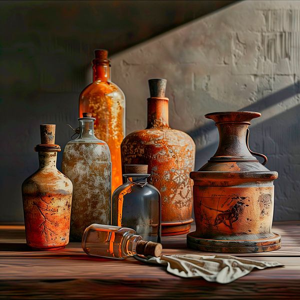 Sammlung alter Flaschen von Harry Hadders Design