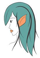 Elfe aux cheveux verts