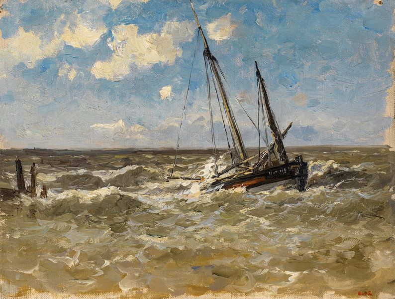 Carlos de Haes - Paysage maritime normand, paysage ancien par finemasterpiece