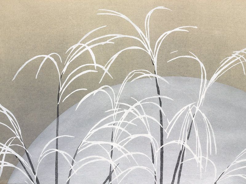 Snowy grasses and moon, Kamisaka Sekka by Kjubik