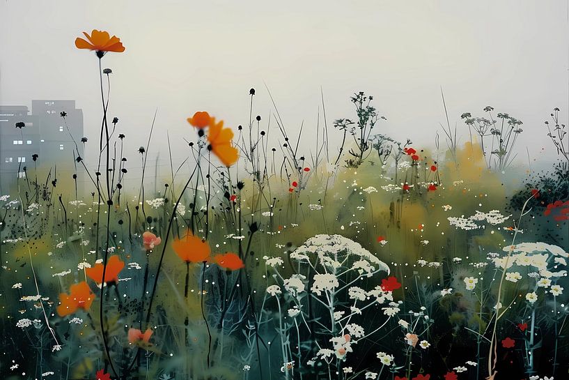 Paysage de fleurs d'été par Ariadna de Raadt-Goldberg