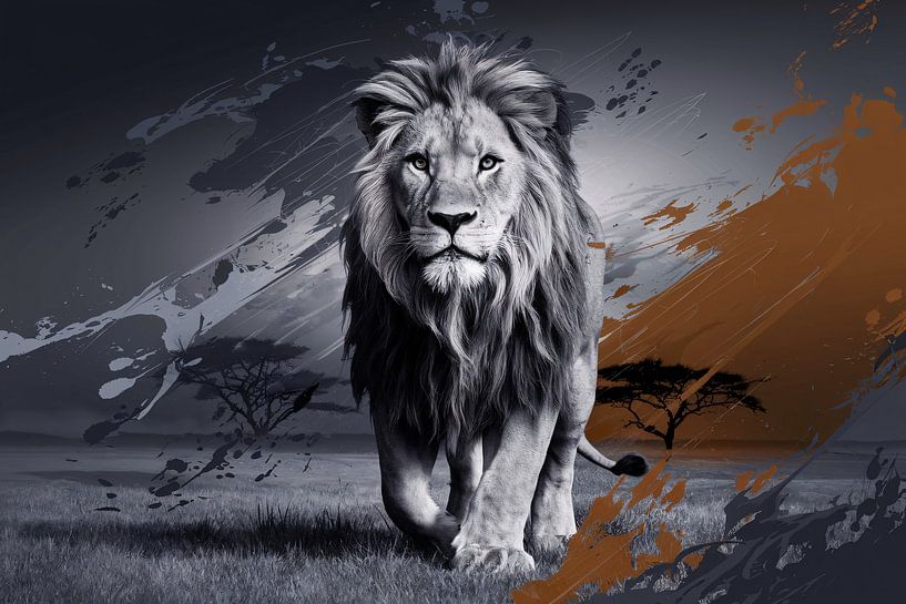 Majestätischer Löwe in der Natur von Imperial Art House