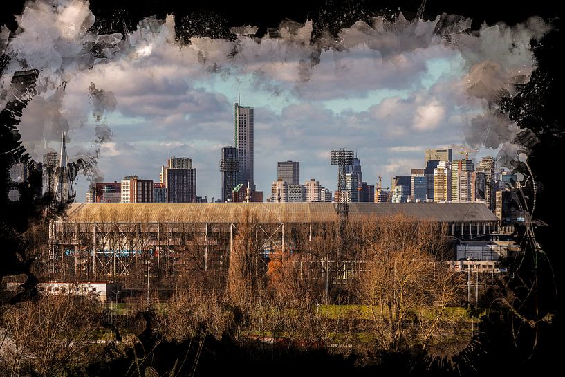 Feijenoord ART Rotterdam Stadium &quot;De Kuip&quot; Skyline von MS Fotografie | Marc van der Stelt