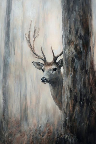 Reh im Nebel von Poster Art Shop