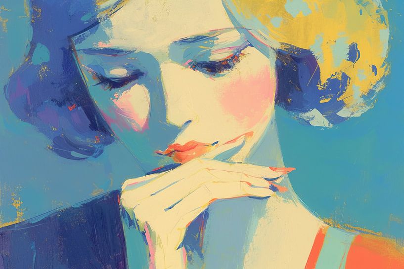 Portrait de femme | Silent Muse par Peintures accrocheuses