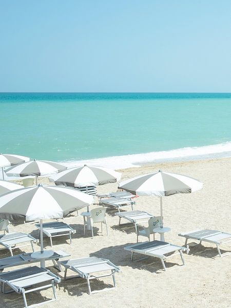 Beach Umbrellas In Le Marche, Italy - Travel Photography by Dagmar Pels