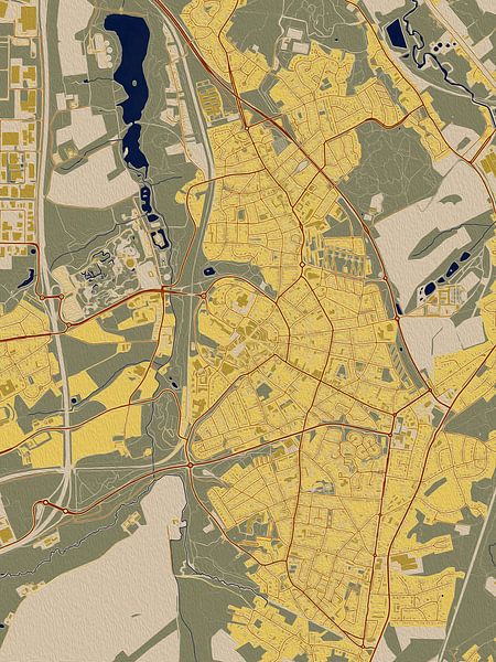 Map of Kerkrade in the style of Gustav Klimt by Maporia