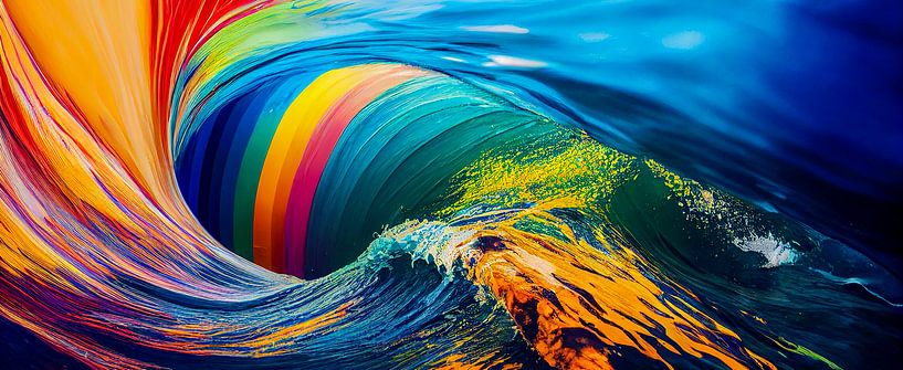 Panorama Colours Wave Abstract Art Background Illustration by Animaflora PicsStock