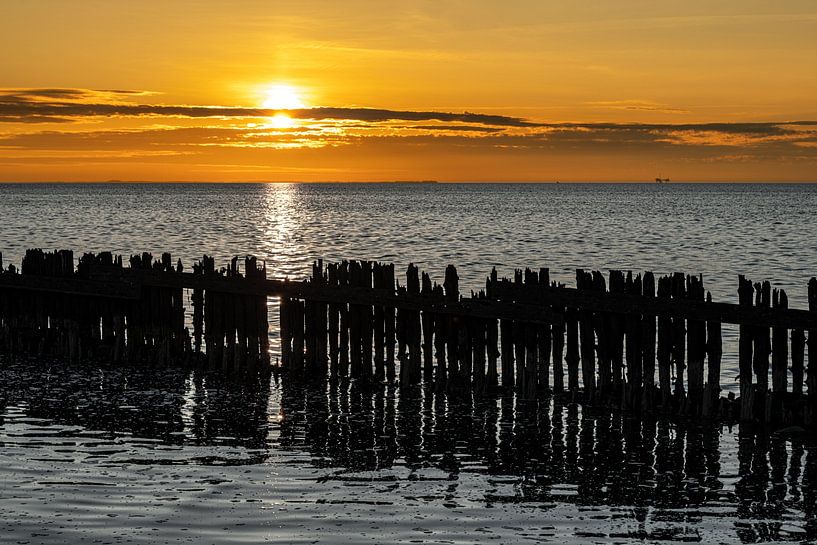 The weathered seawall at Moddergat II by Gerry van Roosmalen