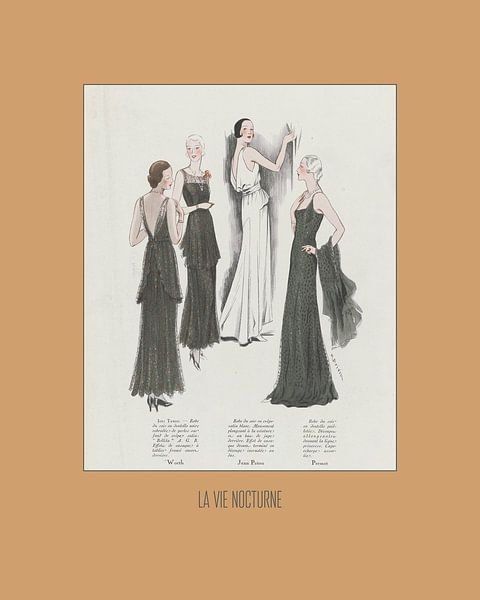 La vie nocturne - Art Deco Mode Druck von NOONY