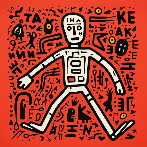 Homme abstrait avec des symboles par Art Lovers