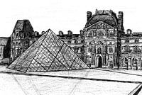 Drawing of the Louvre, Paris