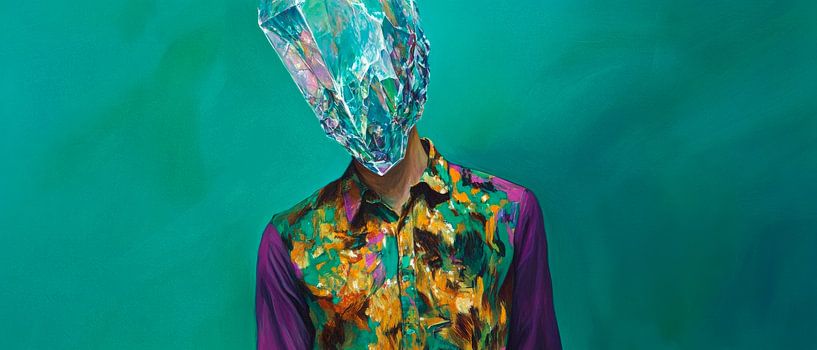 Kunstvolle Figur mit Kristallkopf von Poster Art Shop