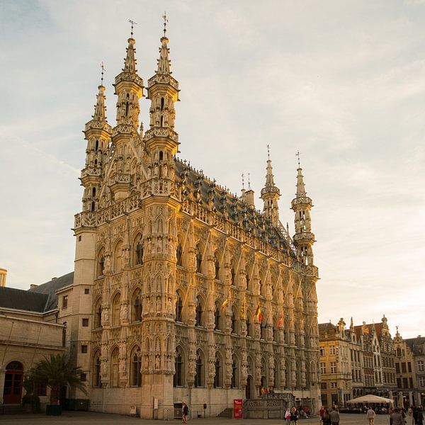 Das Rathaus von Leuven während der goldenen Stunde von Paul Oosterlaak