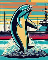 Aquatische Eleganz: Pop-Art-Schweinswal