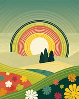 Flowers in summer modern landscape