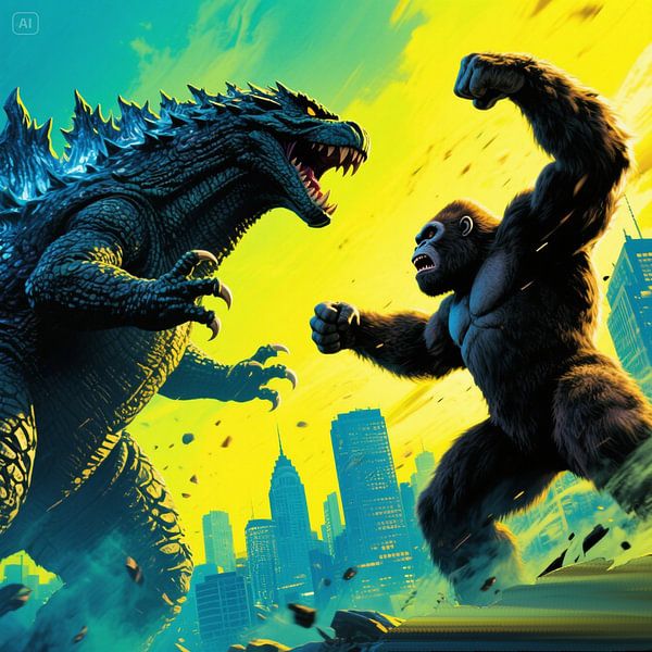 godzilla gegen big kong von nayyara art