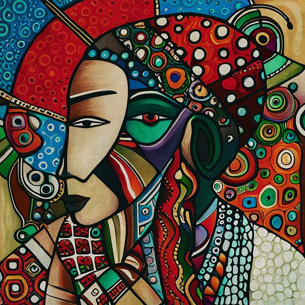 Man wearing a colored mask by Jan Keteleer