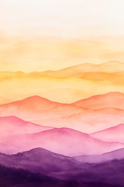 Sanfte Farbverläufe der Berge von Poster Art Shop