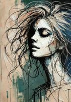 Powerful woman with free lines