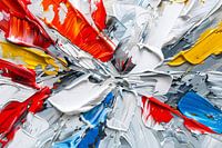 Peinture abstraite aux couleurs vibrantes et dynamiques