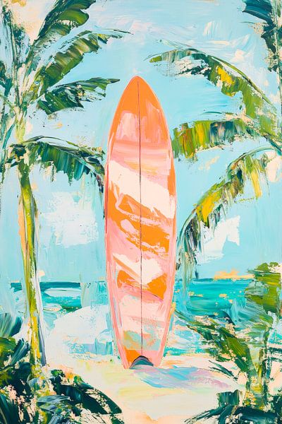Surferträume unter Palmen – Bunt und Helligkeit von Poster Art Shop