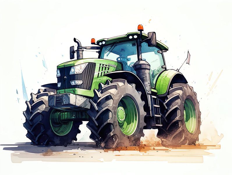 Green Tractor by PixelPrestige