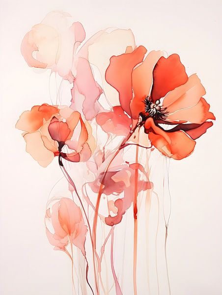 Coral pink sea anemones by Lin's Visions