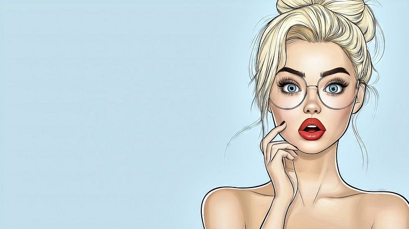 Surprised model with a vintage look by Frank Heinz