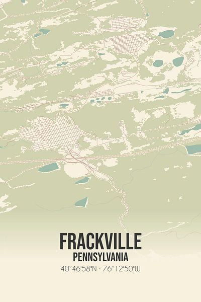 Carte ancienne de Frackville (Pennsylvanie), USA. par Affiches de lieux