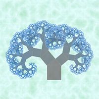 Pythagoras-Baum, blau