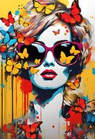 Abstracte vrouw met zonnebril