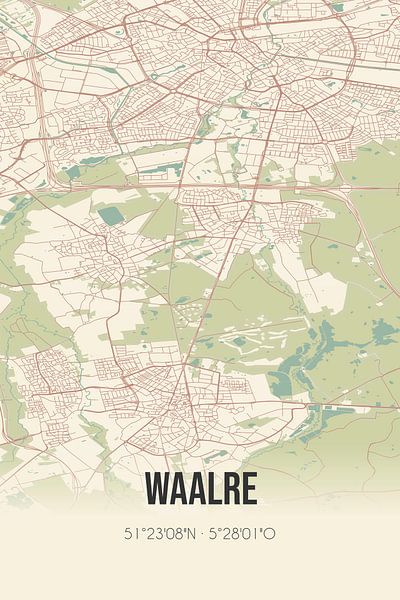 Carte ancienne de Waalre (Brabant du Nord) par Affiches de lieux