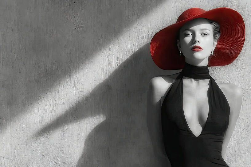 woman with red hat by Egon Zitter