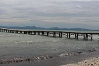 Wooden pier in the Mediterranean Sea