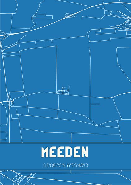 Blaupause | Karte | Meeden (Groningen) von Ortsdrucke
