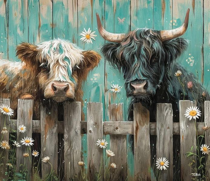 abstrakte Bauernhofkuh von Gelissen Artworks