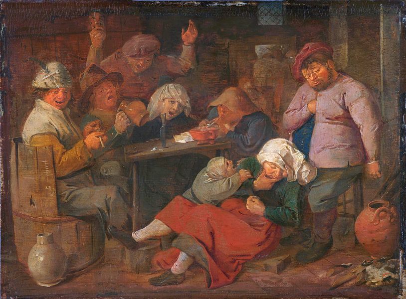 Bauerntrinkfest, Adriaen Brouwer von Meisterhafte Meister