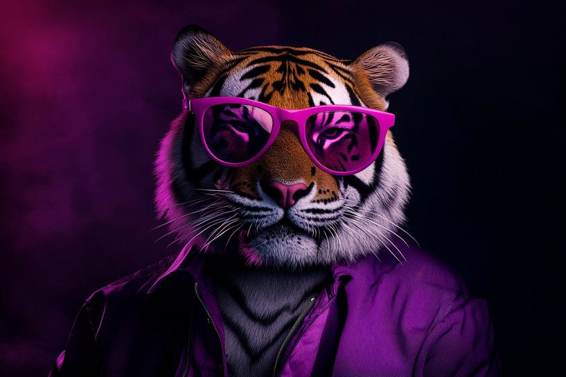 Stylischer Tiger mit Sonnenbrille von Poster Art Shop