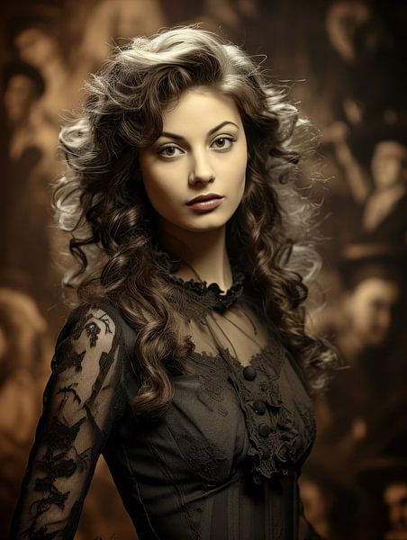 Geheimnisvolle Eleganz im Scheinwerferlicht von Klaus Tesching - Art-AI