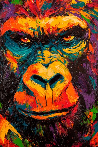 Bunter Gorilla – Ausdrucksstark und lebendig von Poster Art Shop
