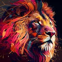 Porträt eines Löwen abstrakt