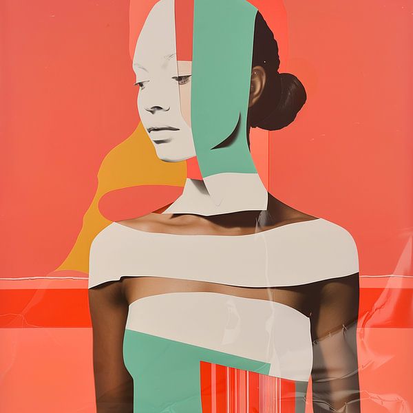 Abstraktes Porträt in leuchtenden Farben und Formen von Color Square