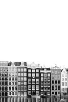 Amsterdamse damrak en noir et blanc