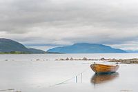 Boat in fjord Versteralen Norway