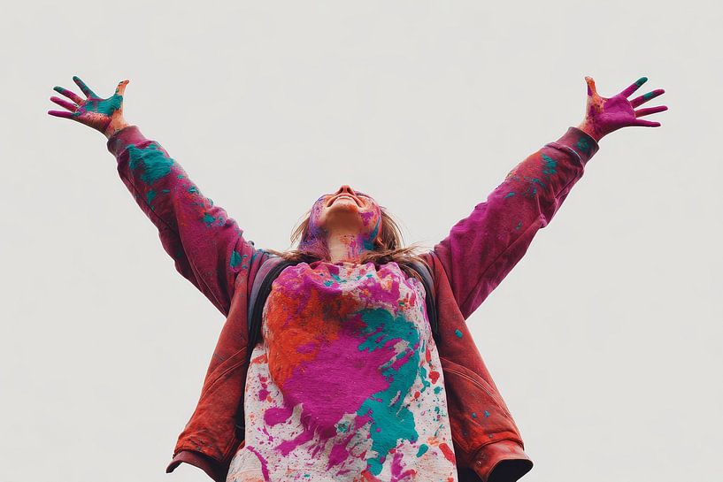 spirituelles Porträt Frau streckt sich zum Himmel von Egon Zitter