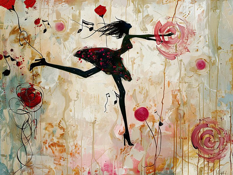 Tanzende Frau | Flüsterwalzer von Abstraktes Gemälde