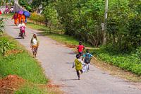 playing children in Laos
