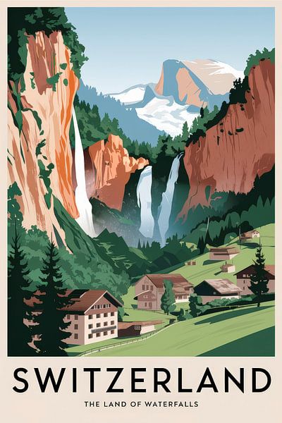 Schweiz Vintage Travel Poster von Poster Art Shop